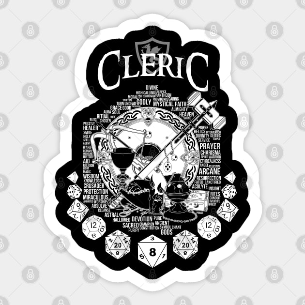 RPG Class Series: Cleric - White Version Sticker by Milmino